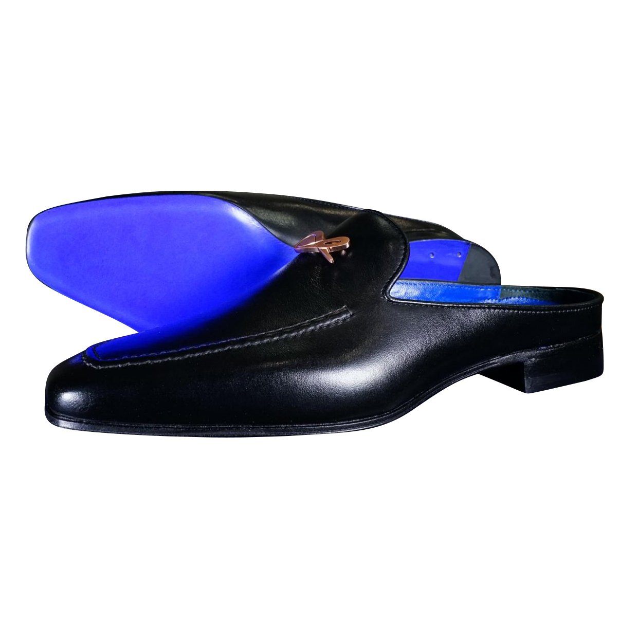 rose gold shoes with royal blue dress Nero Opal Hardware Leather Slipper – SCCBOLD what color heels with blue dress