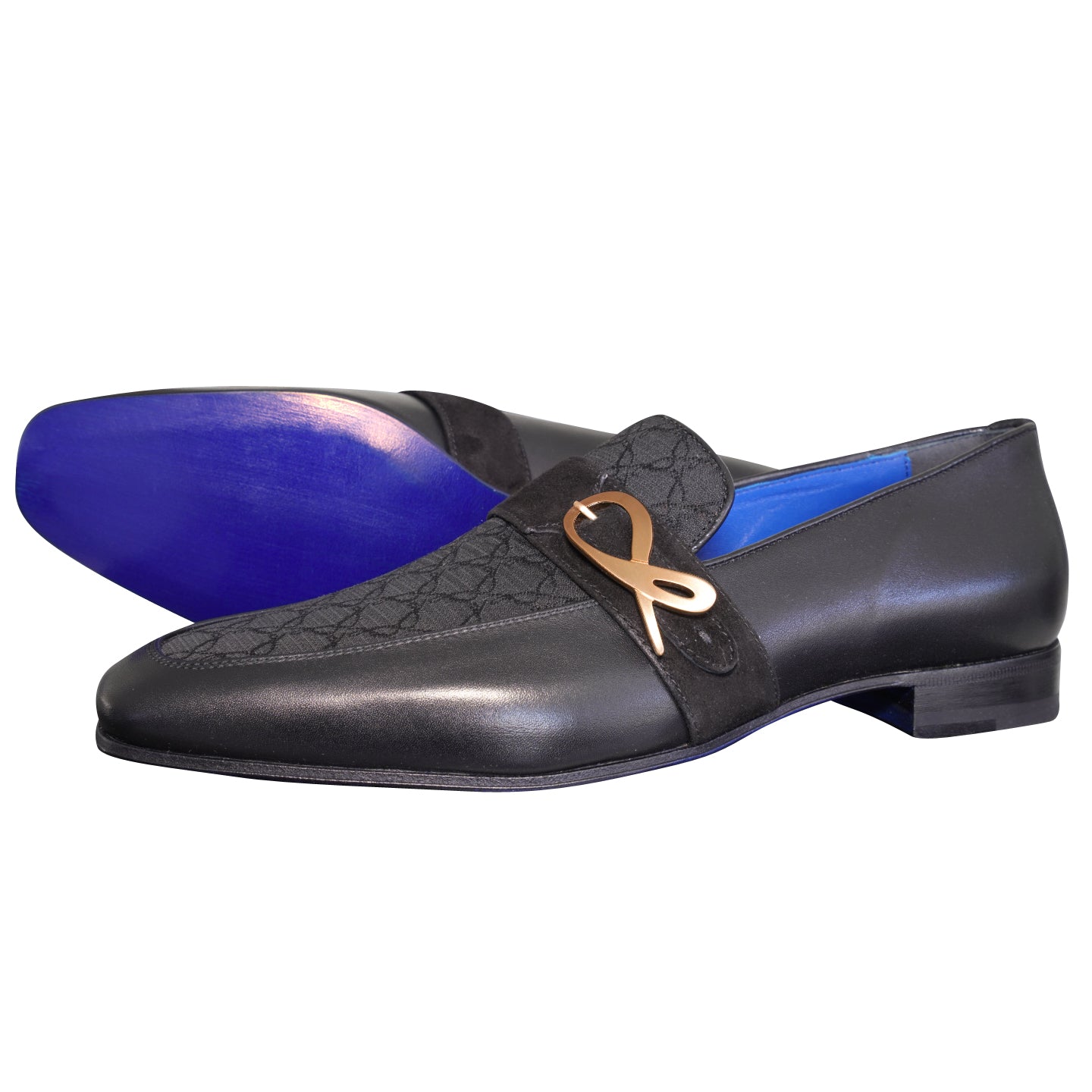 rose gold men dress shoes Raven Nero Logo Monk Loafers With Buckle – SCCBOLD Fashion Shoes