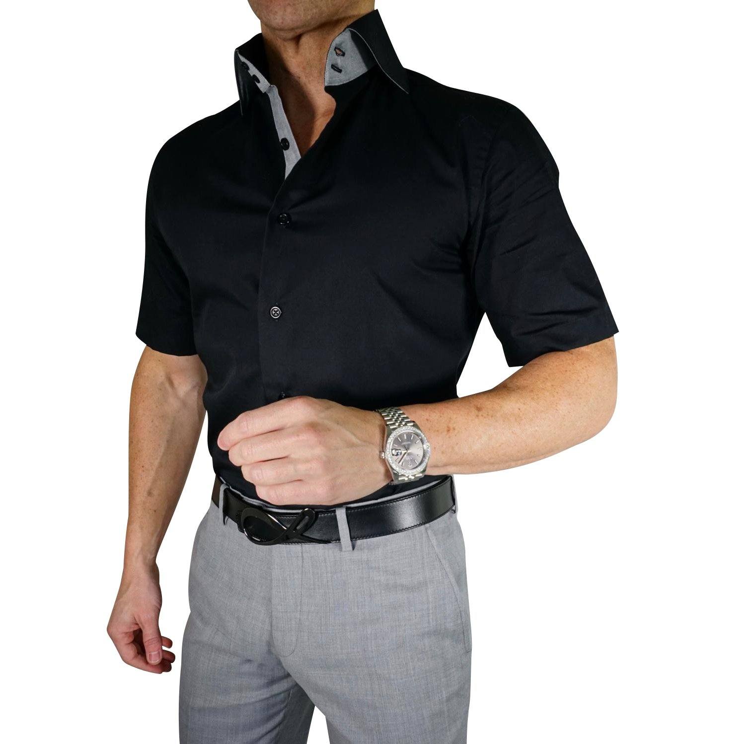 dress pants and short sleeve shirt Black Gunmetal – SCCBOLD Are Men in Dresses way stretch heavy duty garment rack Size:UK04/US00