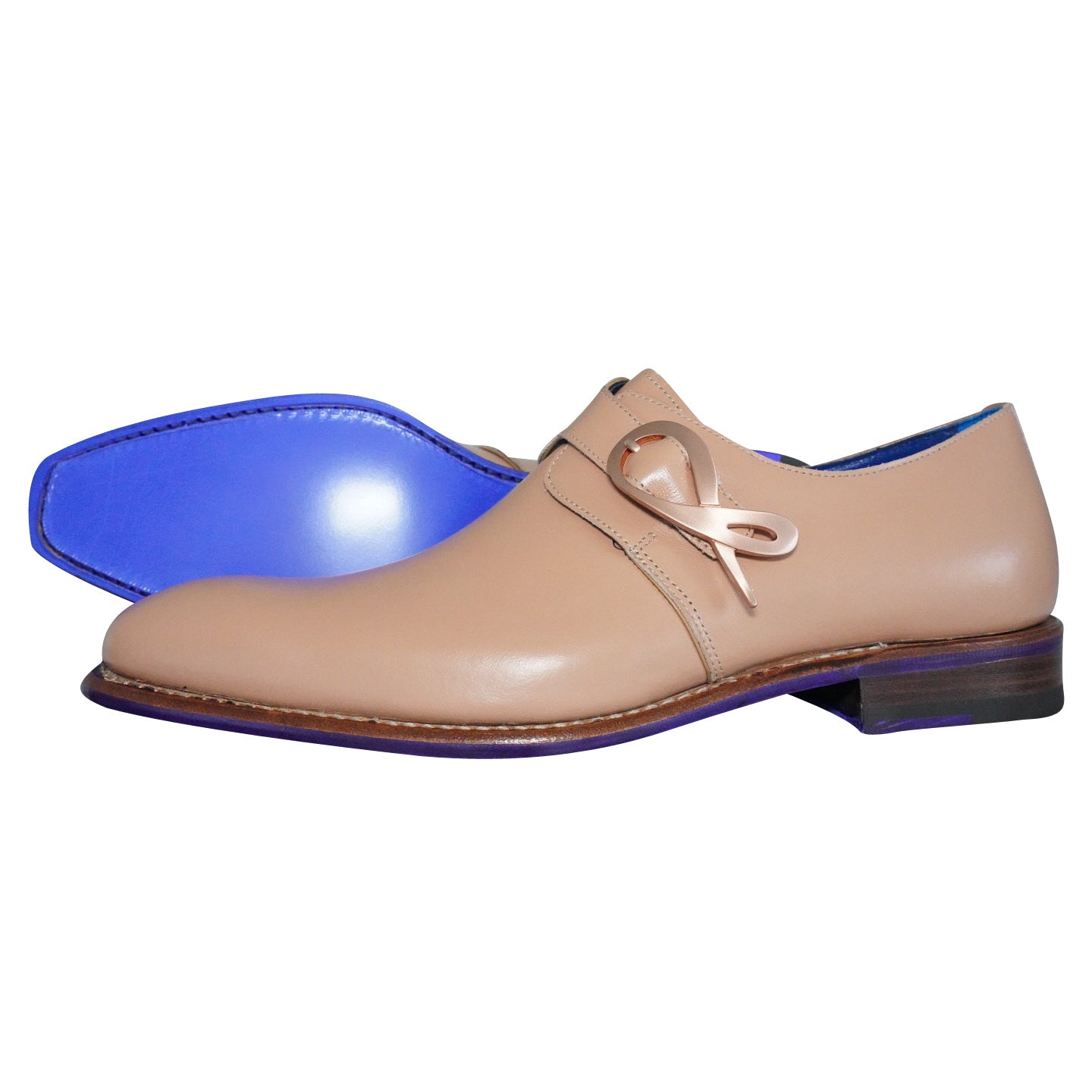 Latte With Rose Gold Hardware Monk Strap – SCCBOLD