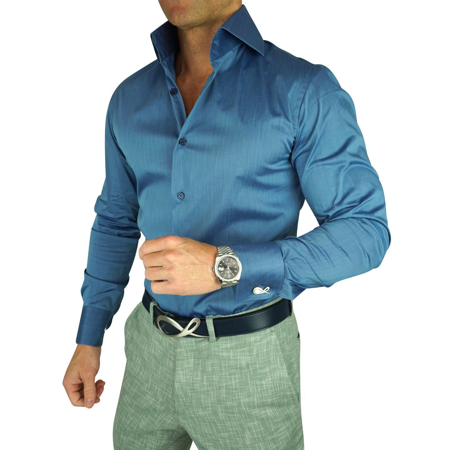 Brushed Steel Blue Dress Shirt – SCCBOLD