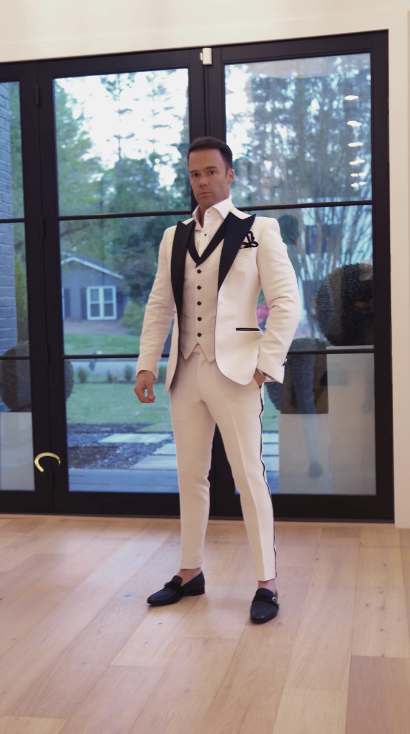 Dinner jacket vs tuxedo comparison by Sebastian Cruz Couture