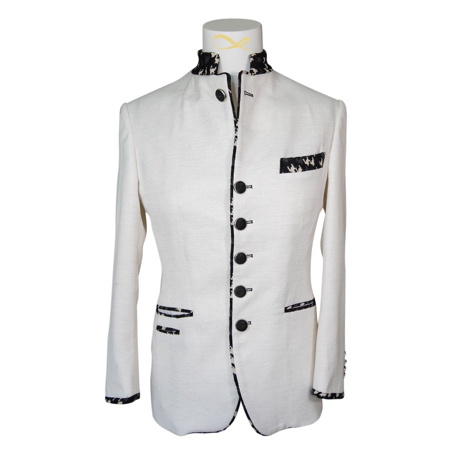 Latte Lino Houndstooth Mandani Jacket-5