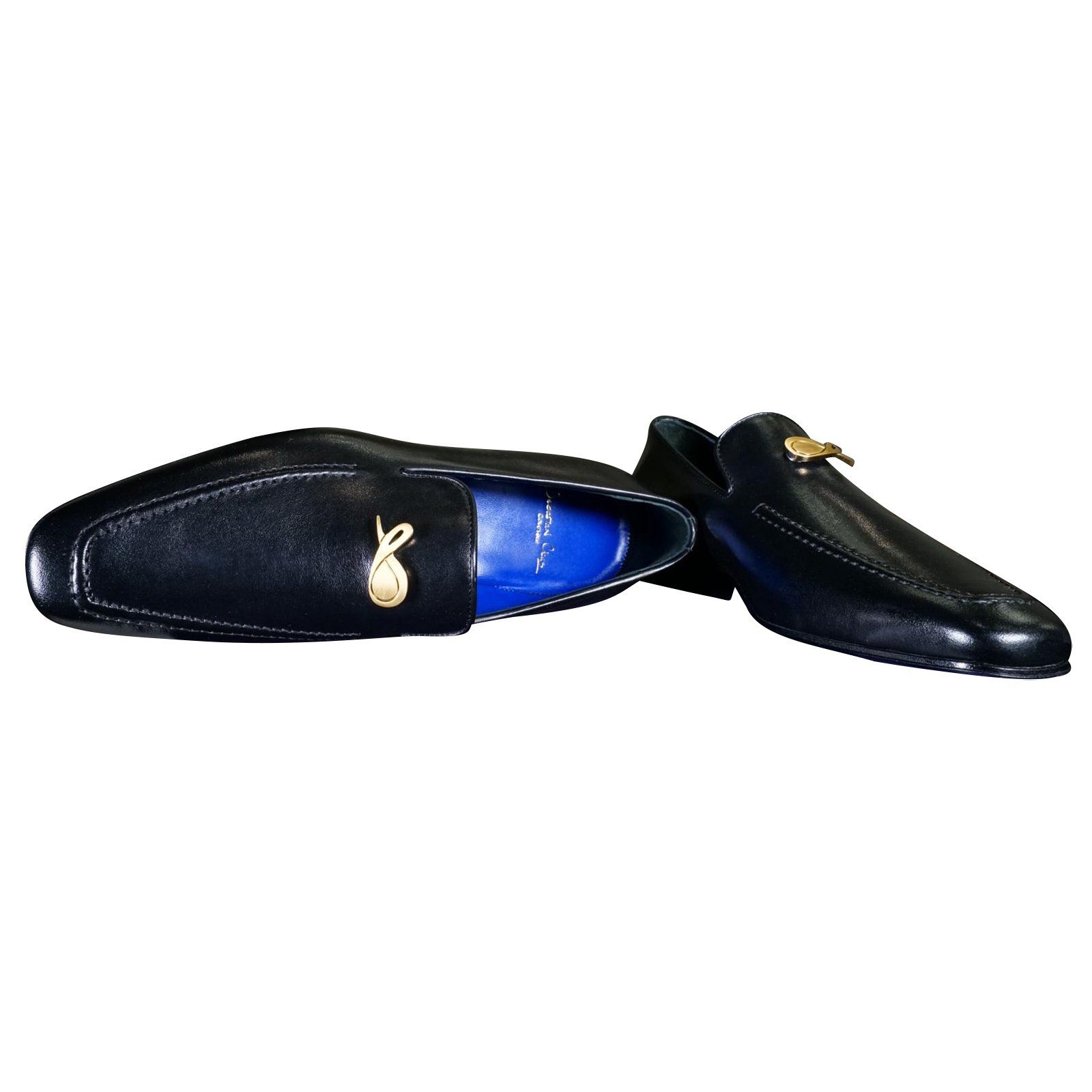 Nero Opal With Yellow Gold Hardware Leather Loafer-4