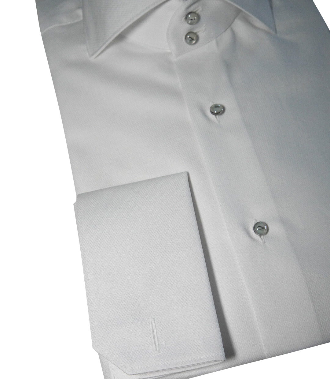 White Classico Signature Tuxedo Shirt-3