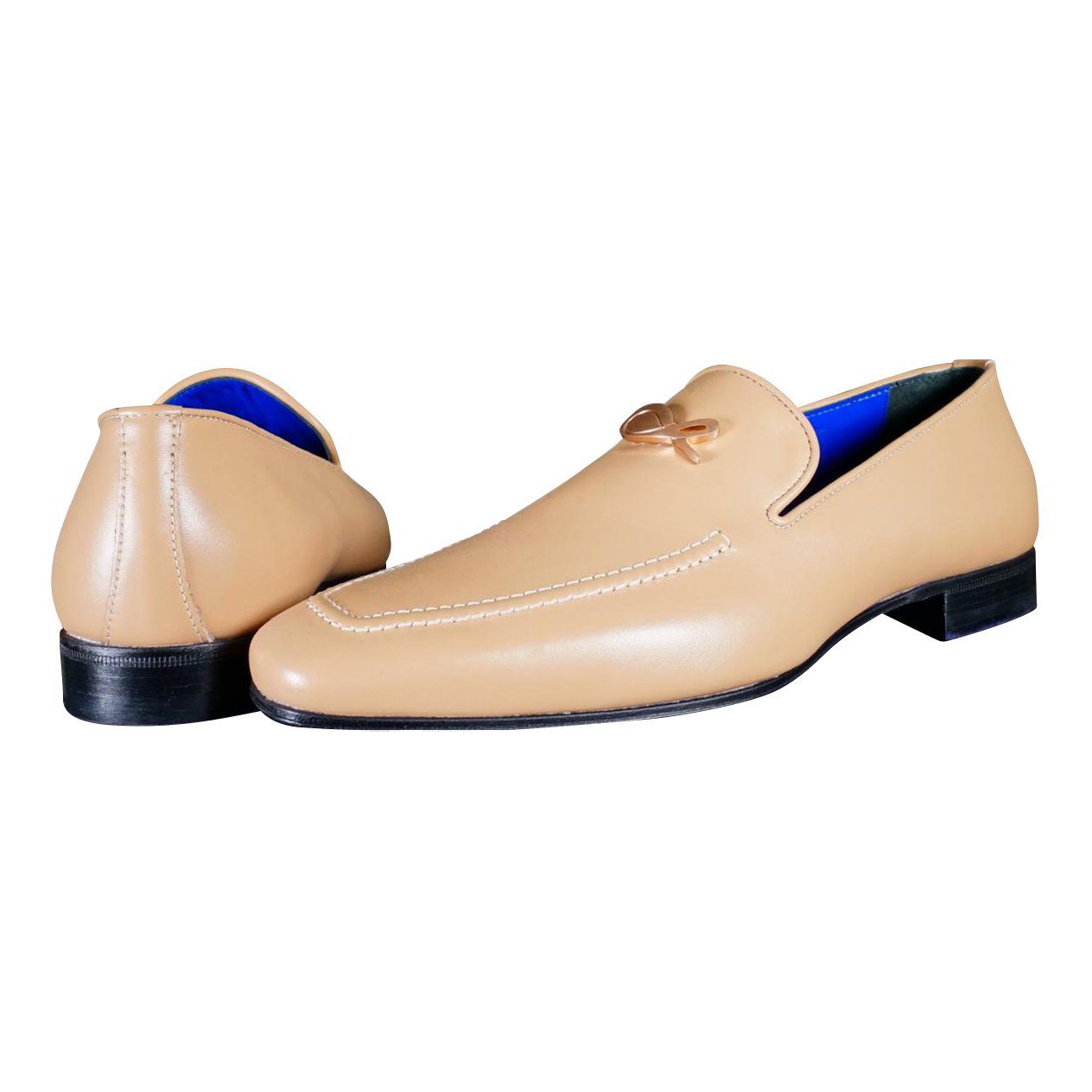 Latte With Rose Gold Hardware Leather Loafers @ The Vault-5
