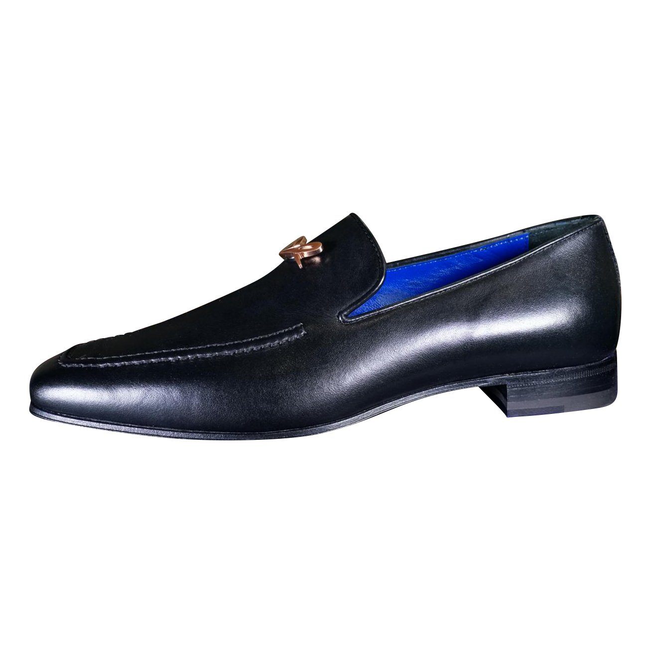 Nero Opal With Rose Gold Hardware Leather Loafer-6