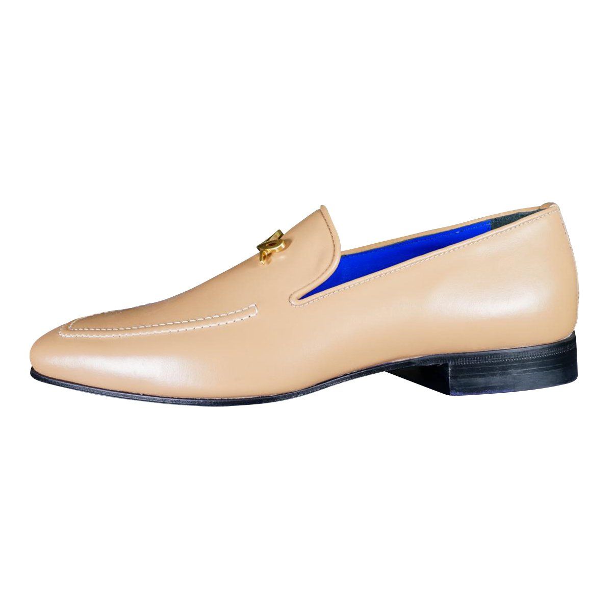 Latte With Yellow Gold Hardware Leather Loafers @ The Vault-6