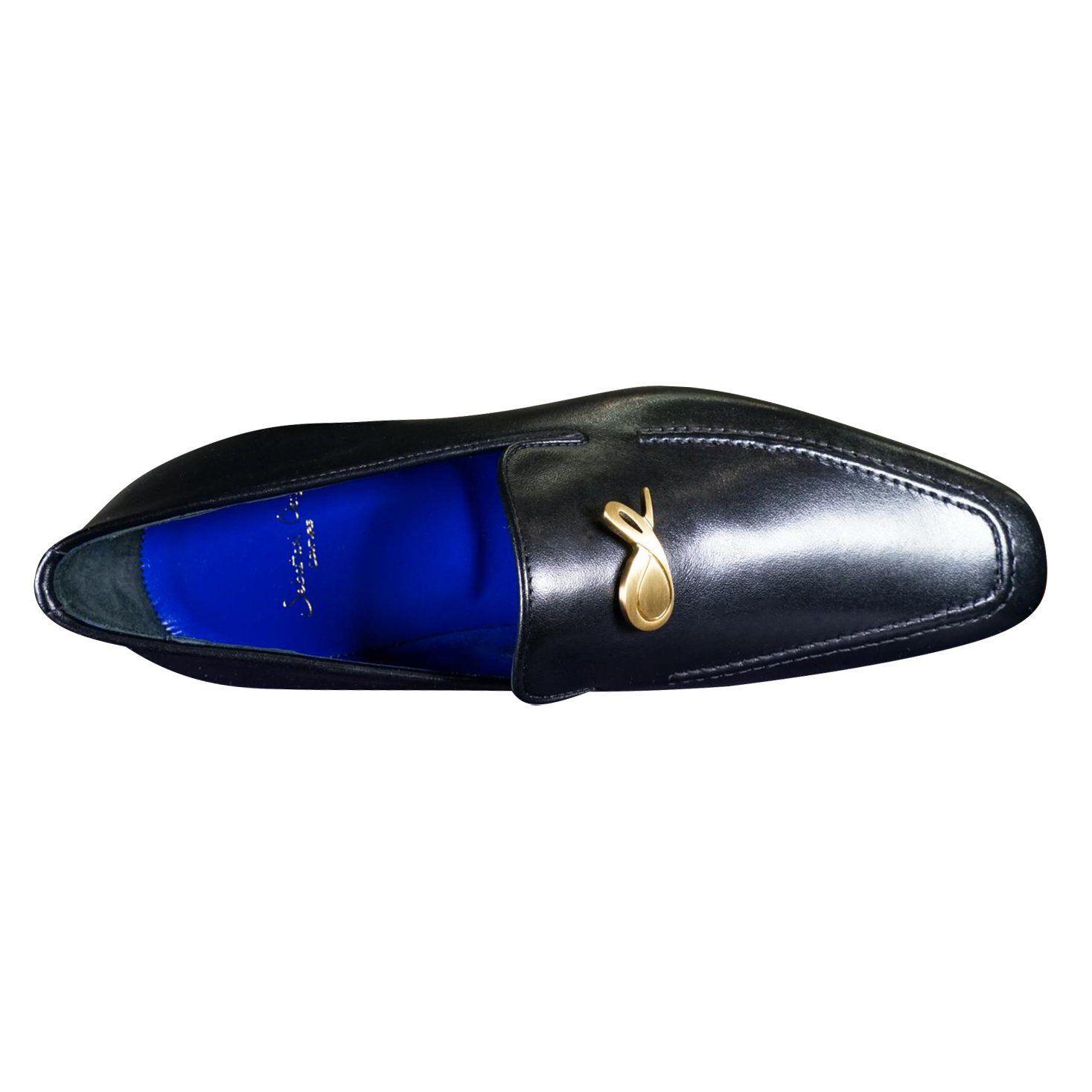Nero Opal With Yellow Gold Hardware Leather Loafer-6