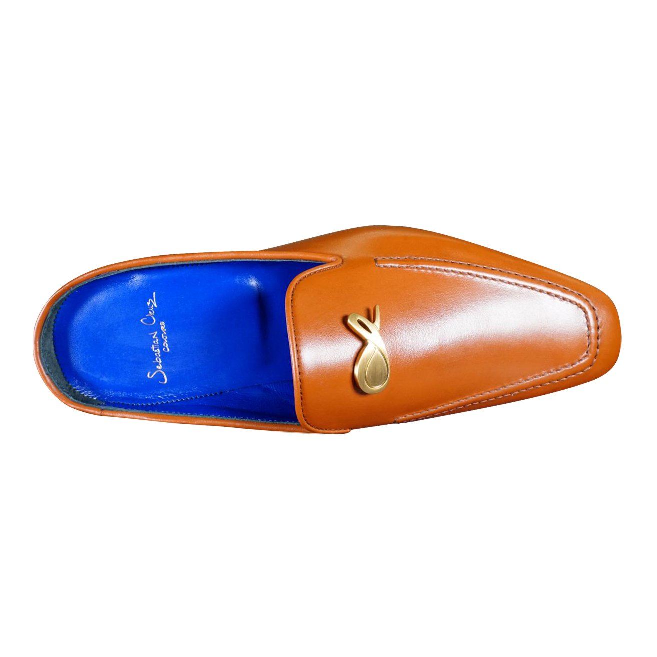 Caramello With Yellow Gold Hardware Leather Slippers-6
