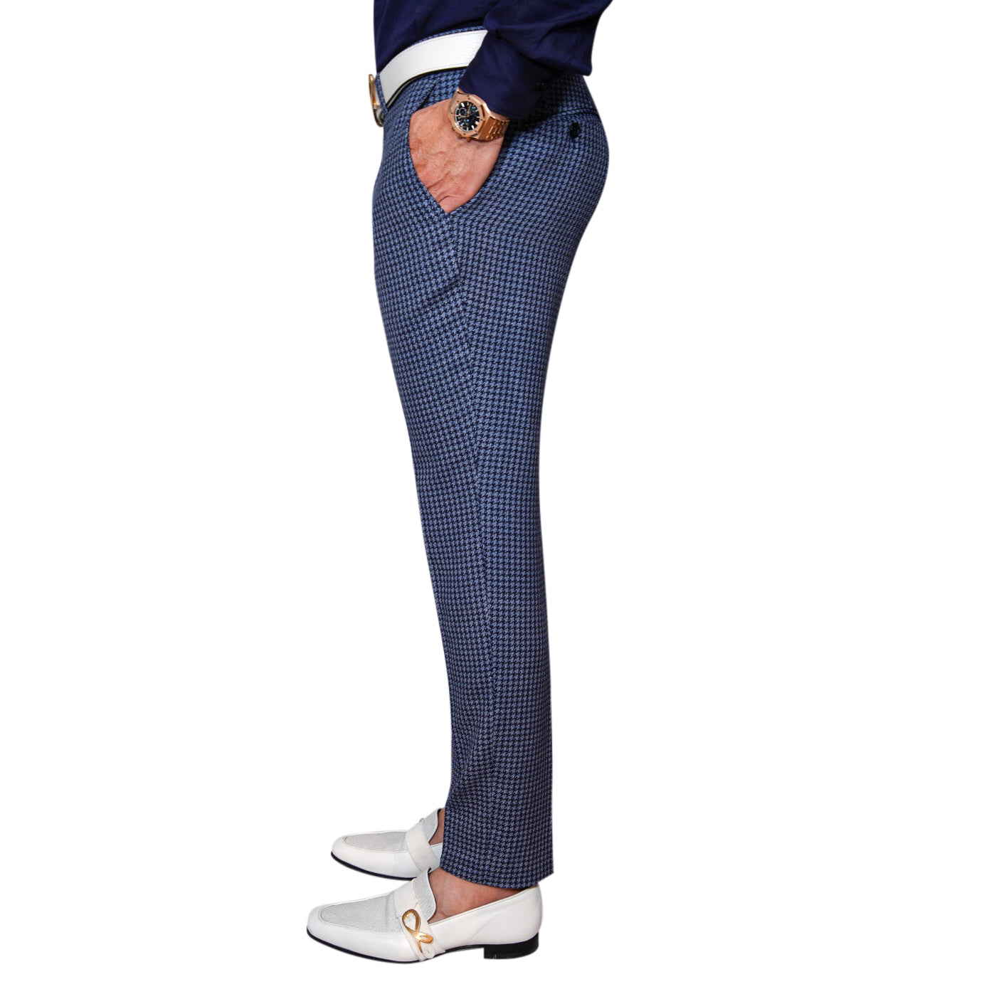 Powder Mica Blu Boucle Trousers @ The Vault-4