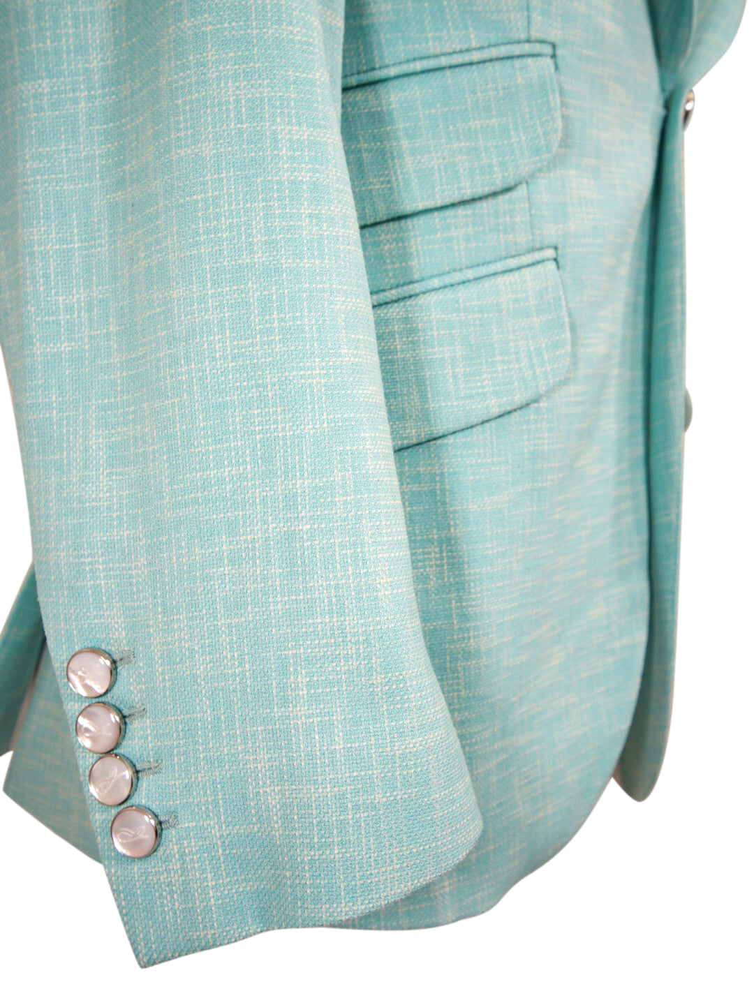Blu Ciano Lino Tweed Jacket-7