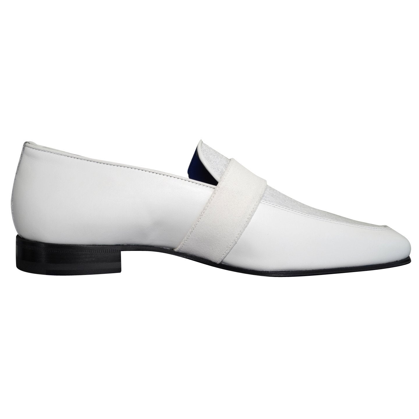 White Diamante Leather Monk Yellow Gold Loafers @ The Vault-7