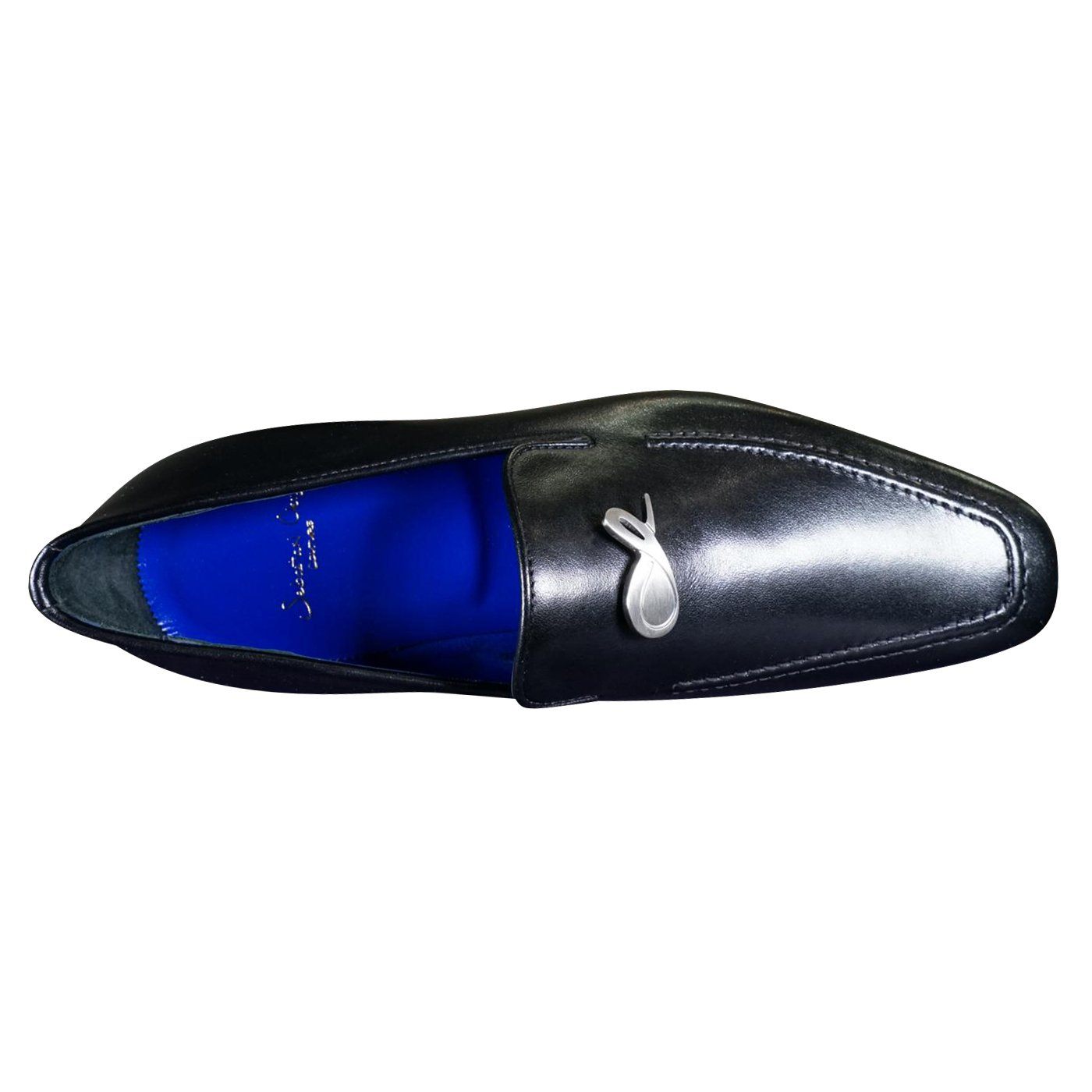 Nero Opal With Silver Hardware Leather Loafer-6