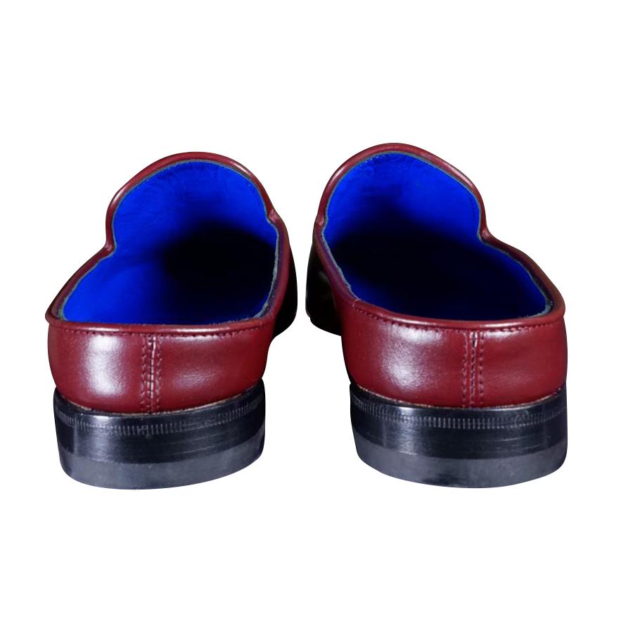Bordo With Silver Hardware Leather Slippers-7