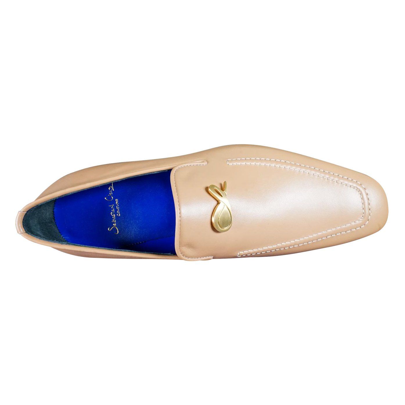 Latte With Yellow Gold Hardware Leather Loafers-7