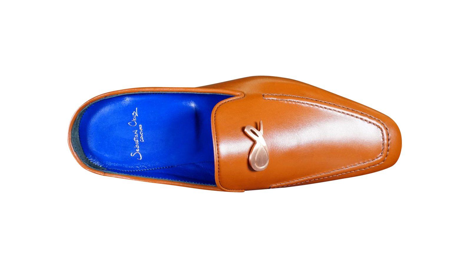 Caramello With Rose Gold Hardware Leather Slippers-7