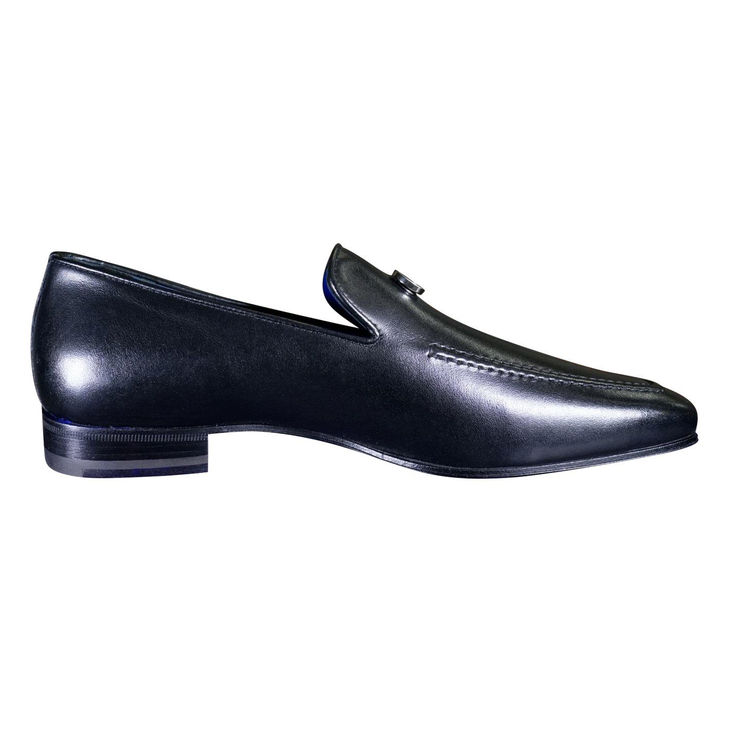 Nero Opal With Silver Hardware Leather Loafer-8