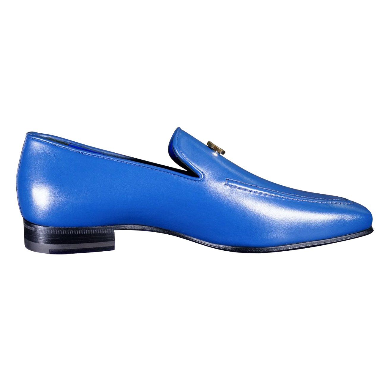 Cobalt With Rose Gold Hardware Leather Loafer-9