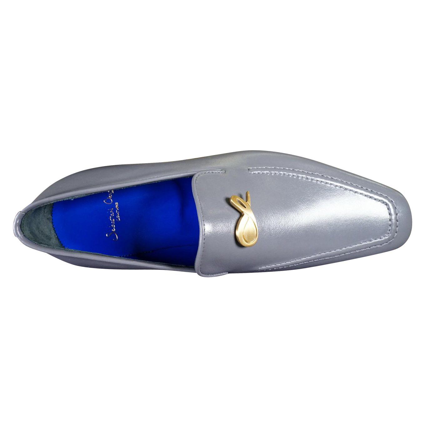 Grafite With Yellow Gold Hardware Leather Loafers-8