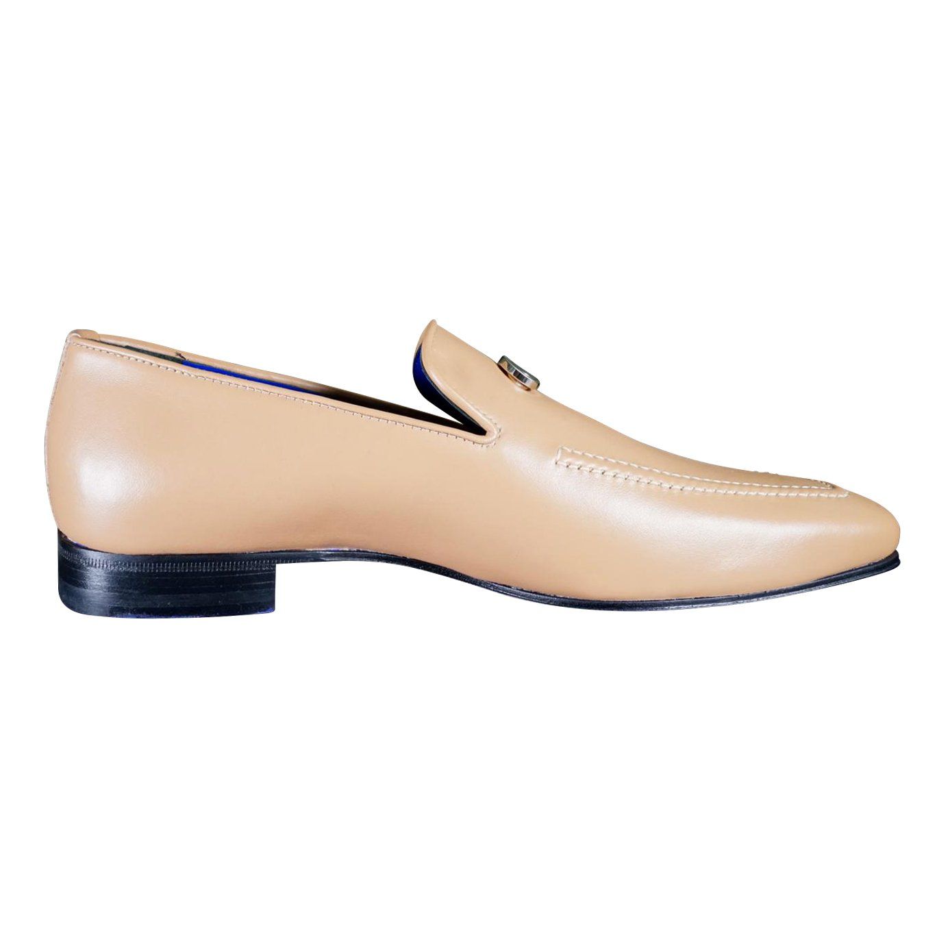Latte With Silver Hardware Leather Loafers-8