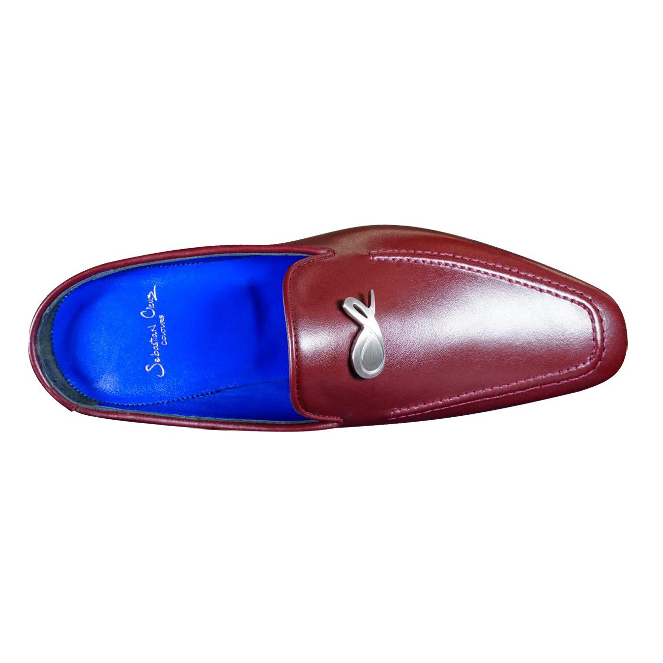 Bordo With Silver Hardware Leather Slippers-9