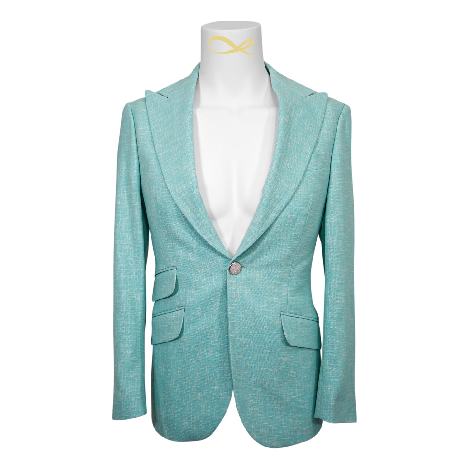 Blu Ciano Lino Tweed Jacket-5