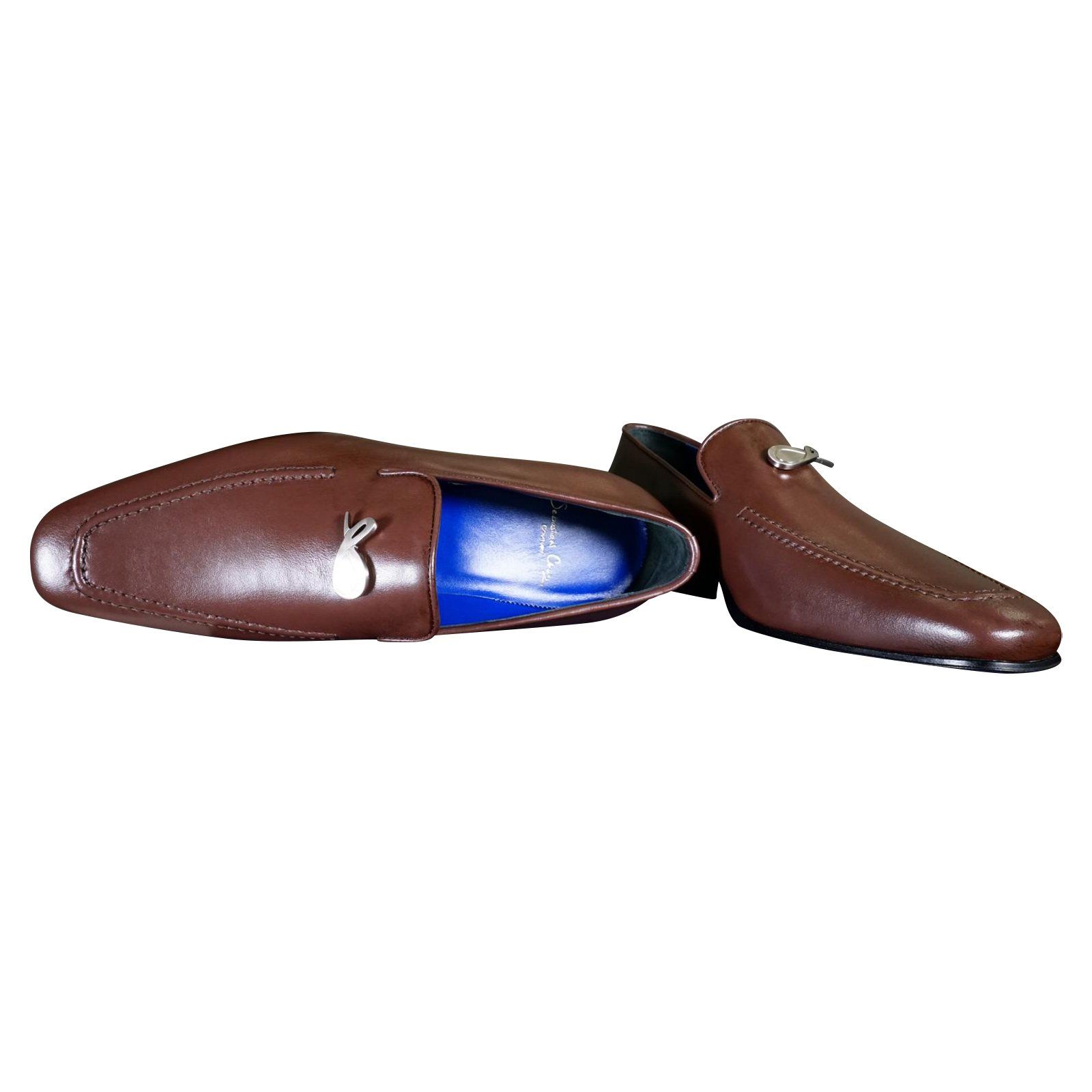Cacao With Silver Hardware Leather Loafers-4
