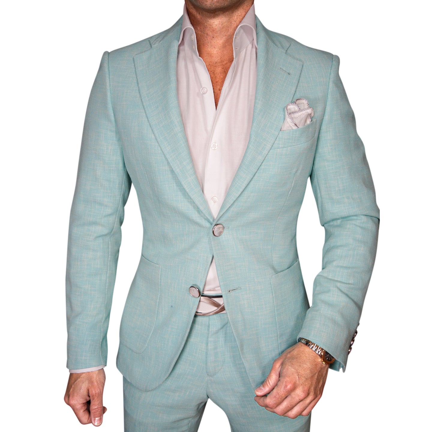 Blu Ciano Lino Tweed Sport Jacket @ The Vault