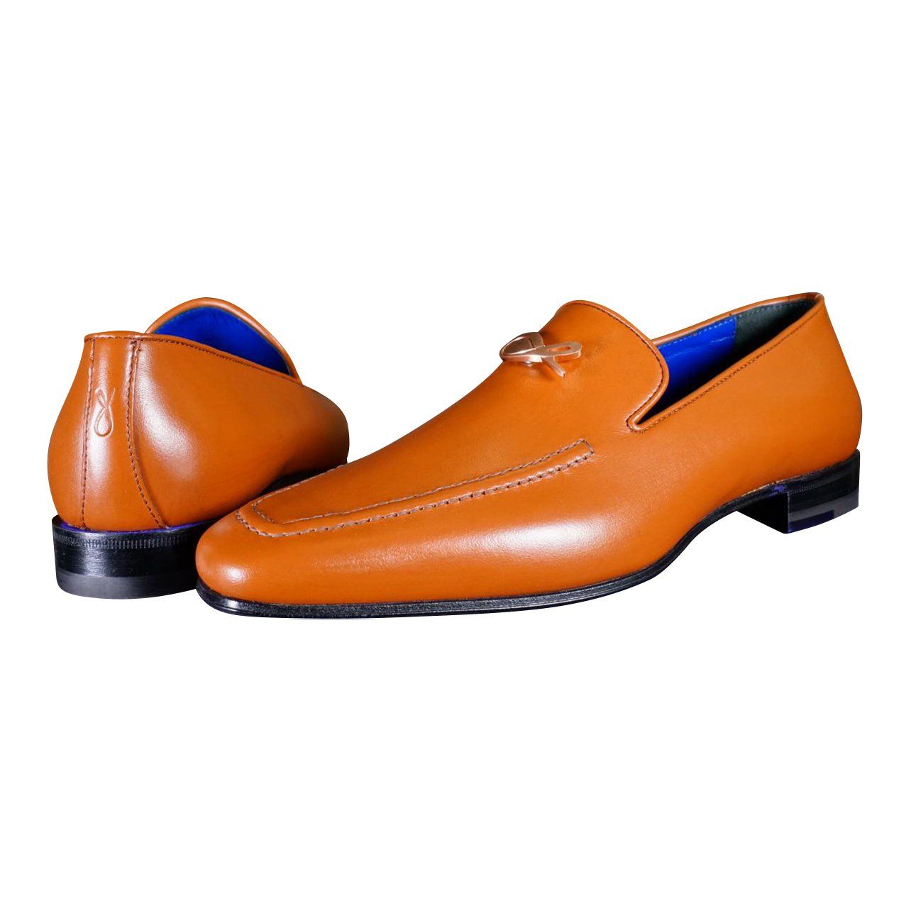 Caramello With Rose Gold Hardware Leather Loafers-4