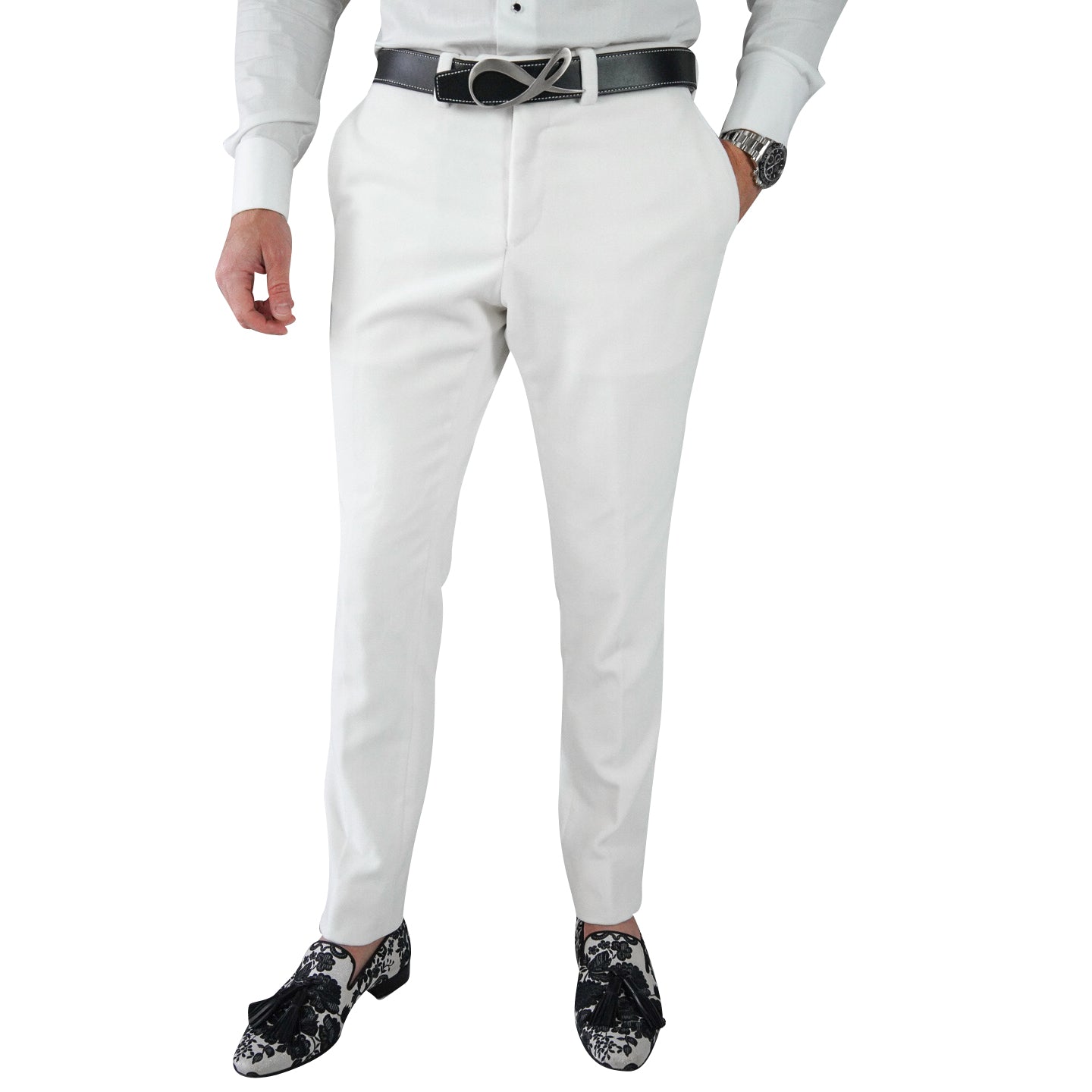 White Velvet Trousers-3