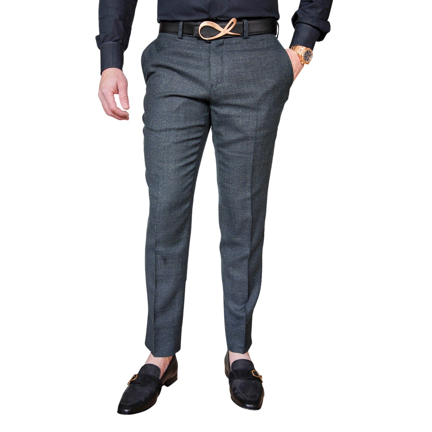 Midnight Jade Tweed Trousers @ The Vault