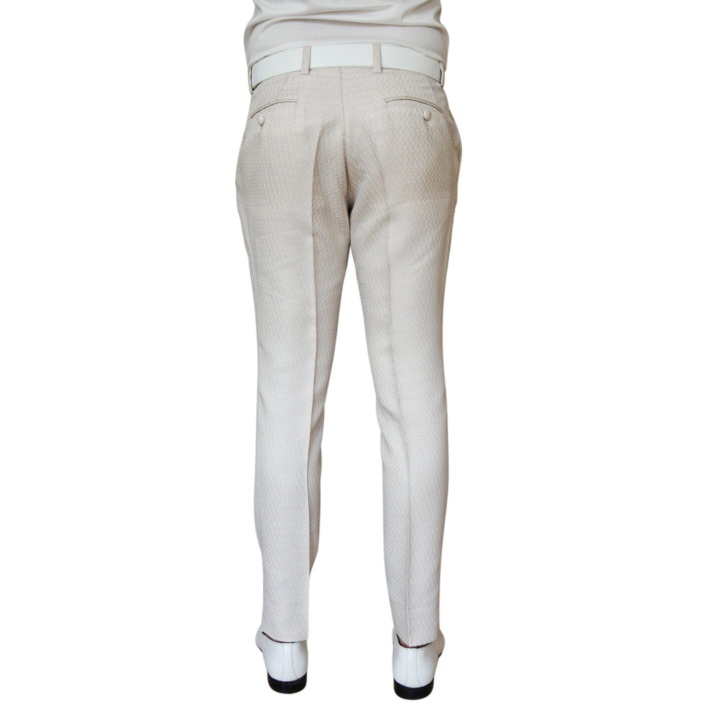 Latte Herringbone Trousers-5