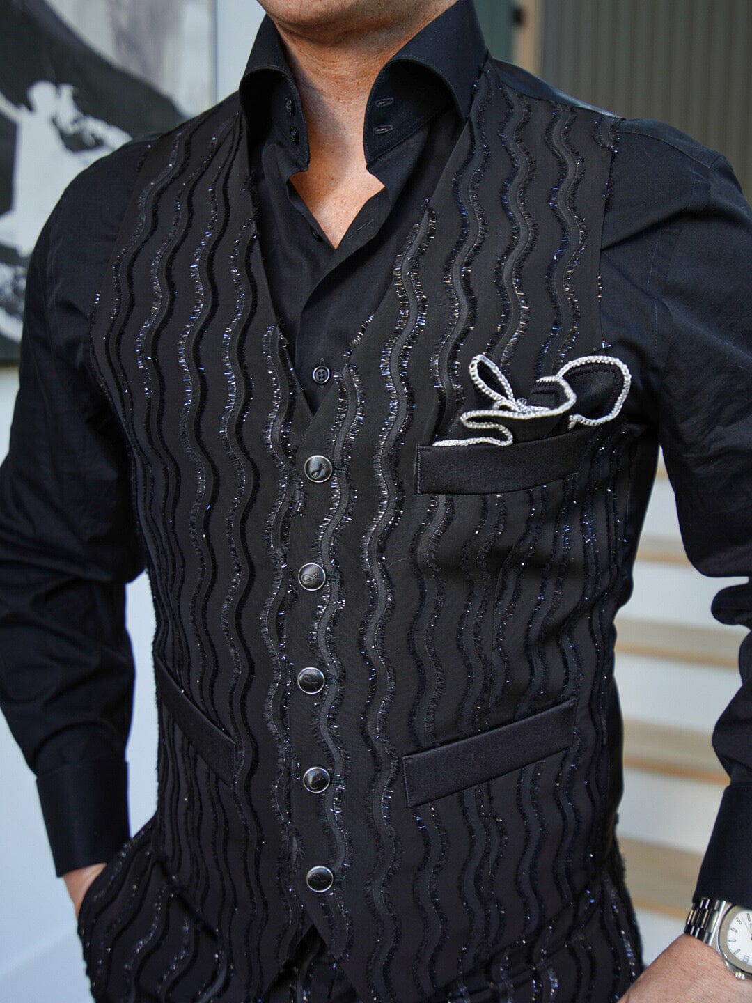 Rippled Inox Ciottoli Waistcoat
