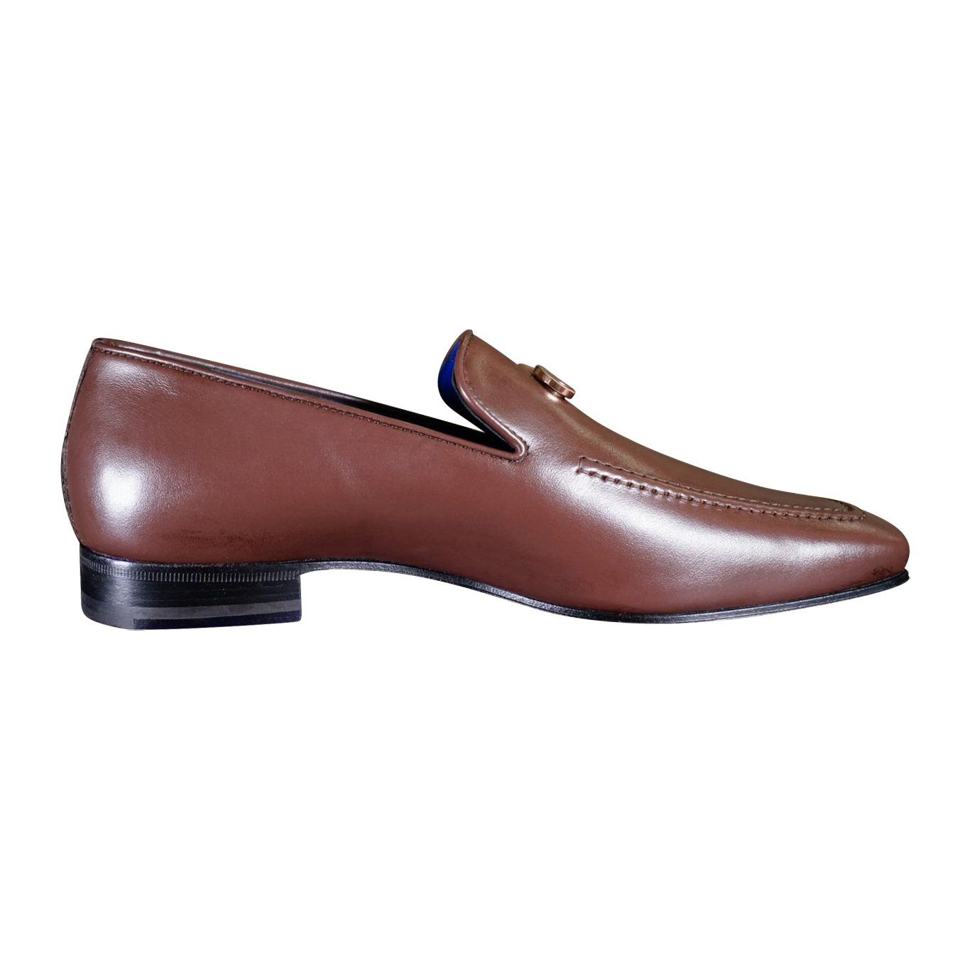 Cacao With Rose Gold Hardware Leather Loafers-7