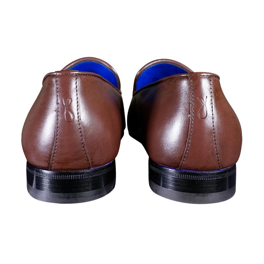 Cacao With Yellow Gold Hardware Leather Loafers-7