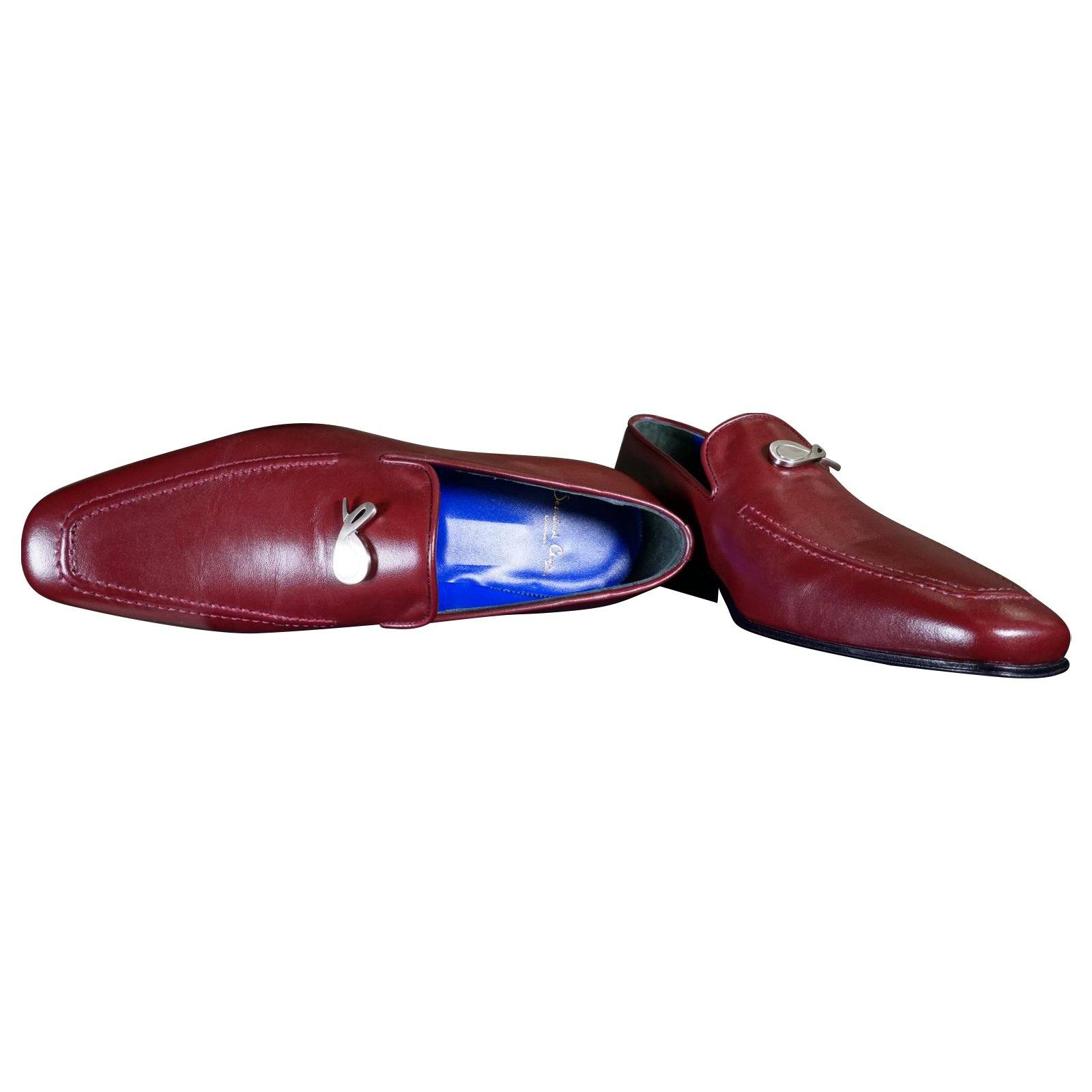 Bordo With Silver Hardware Leather Loafers-5