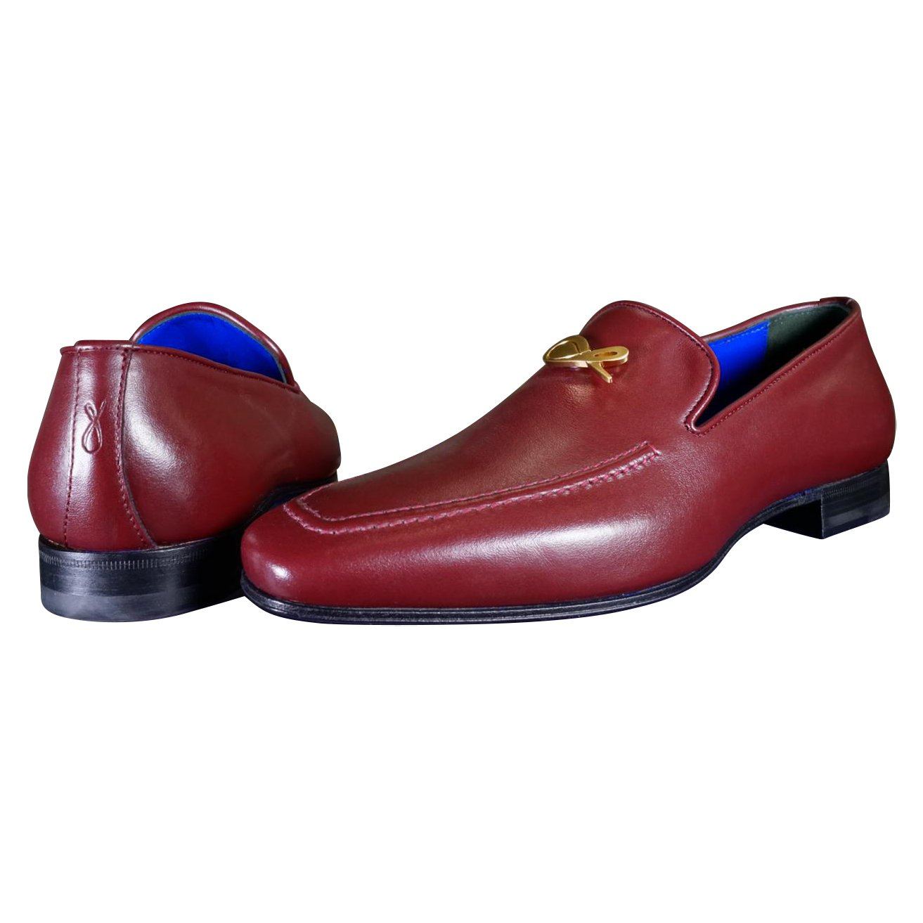 Bordo With Yellow Gold Hardware Leather Loafers-5