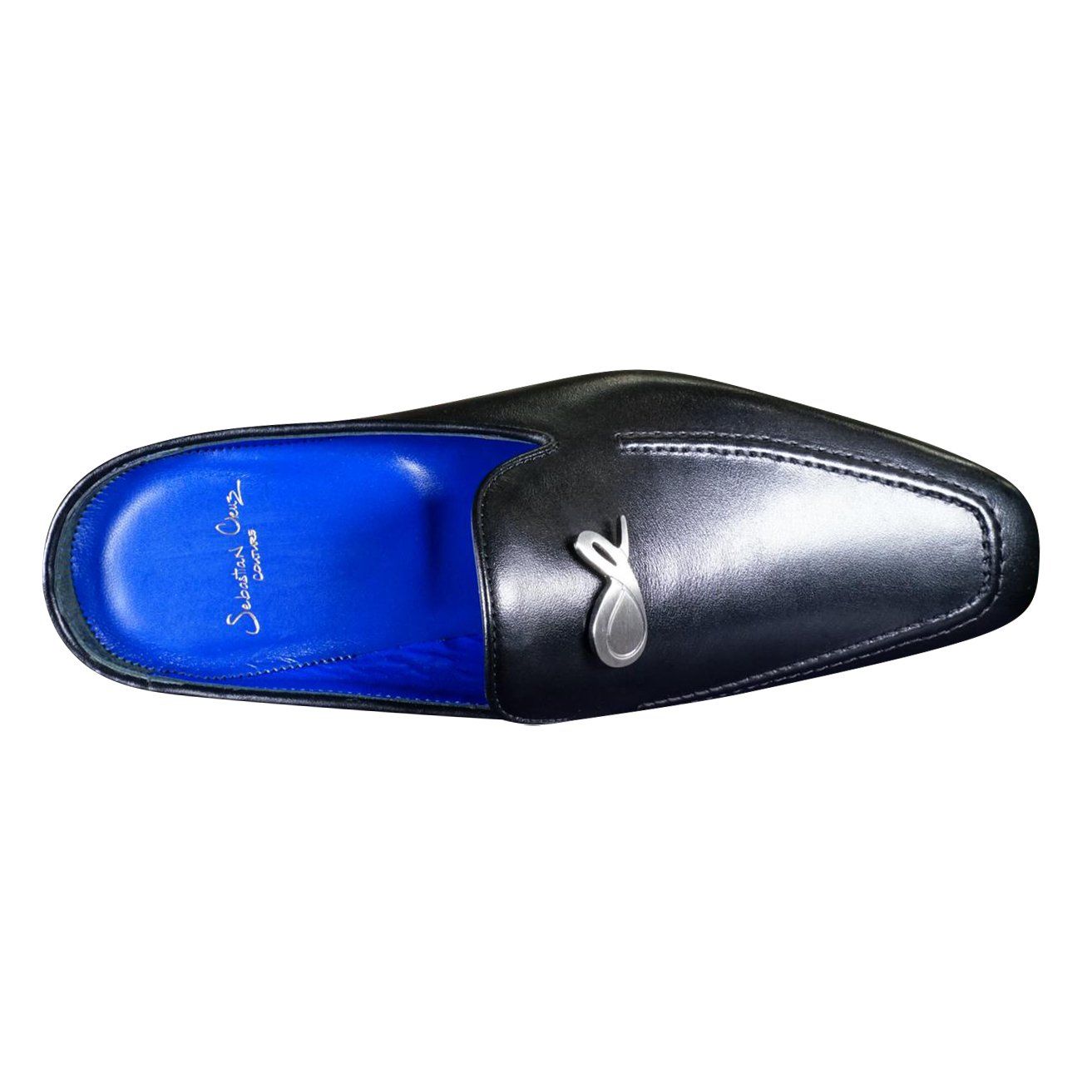 Nero Opal With Silver Hardware Leather Slipper-6