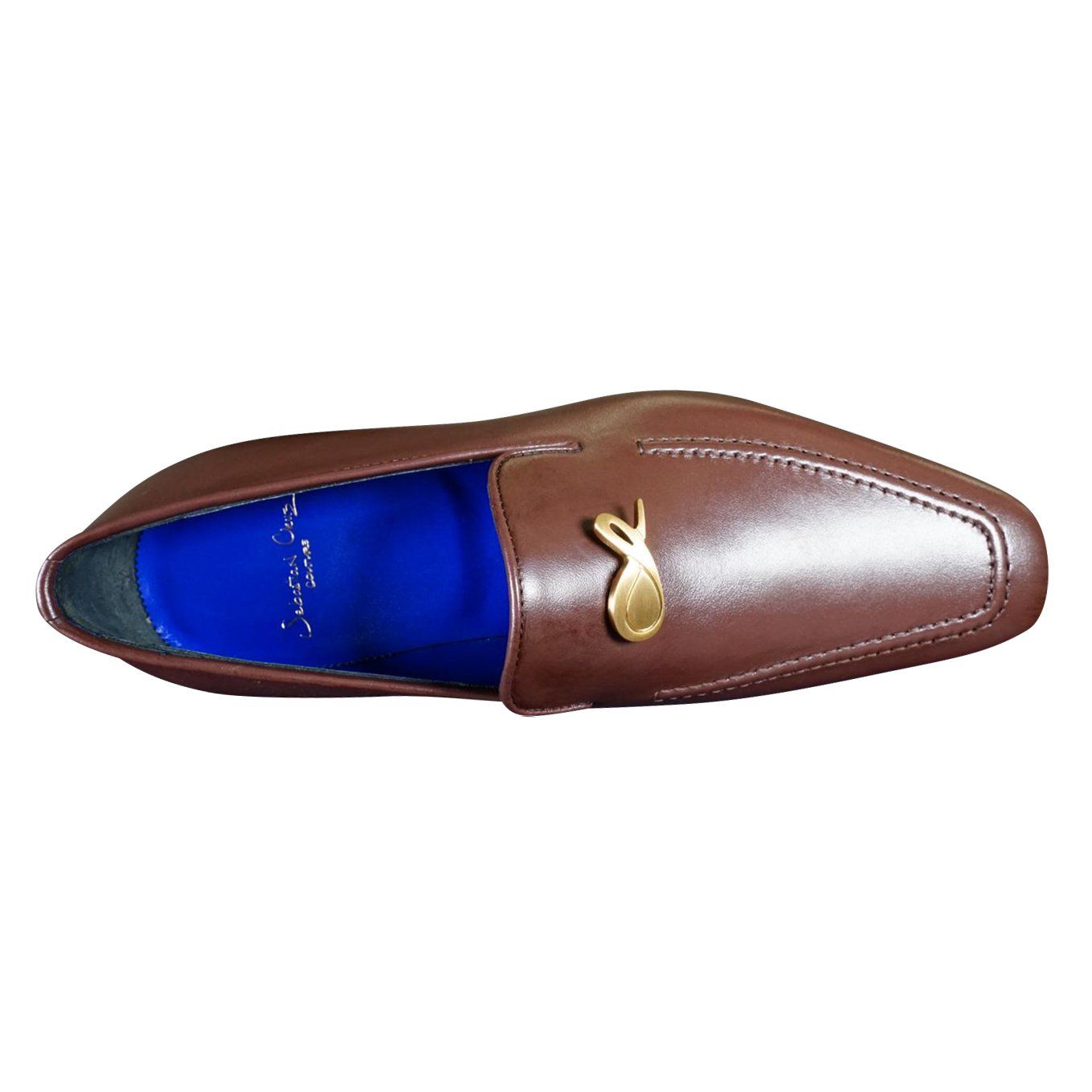 Cacao With Yellow Gold Hardware Leather Loafers-9