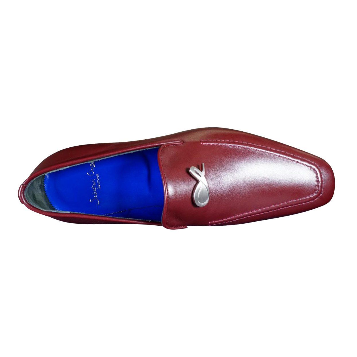 Bordo With Silver Hardware Leather Loafers-6