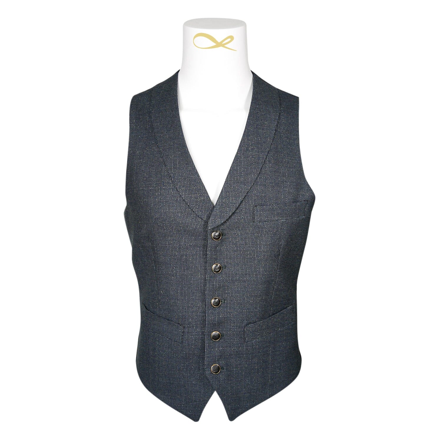 Midnight Jade Tweed Ciottoli Waistcoat @ The Vault