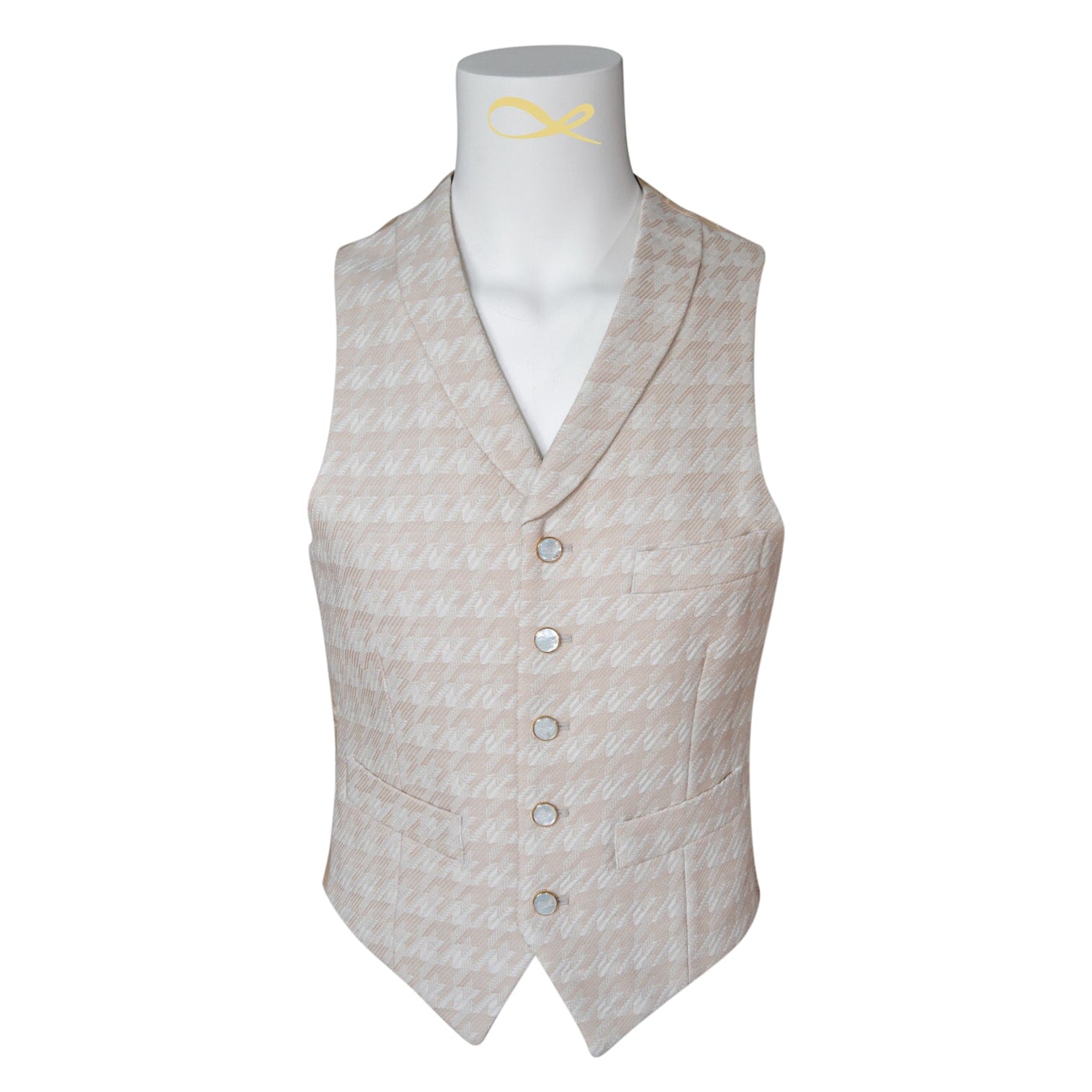 Cashew Crema Houndstooth Ciottoli Waistcoat-3