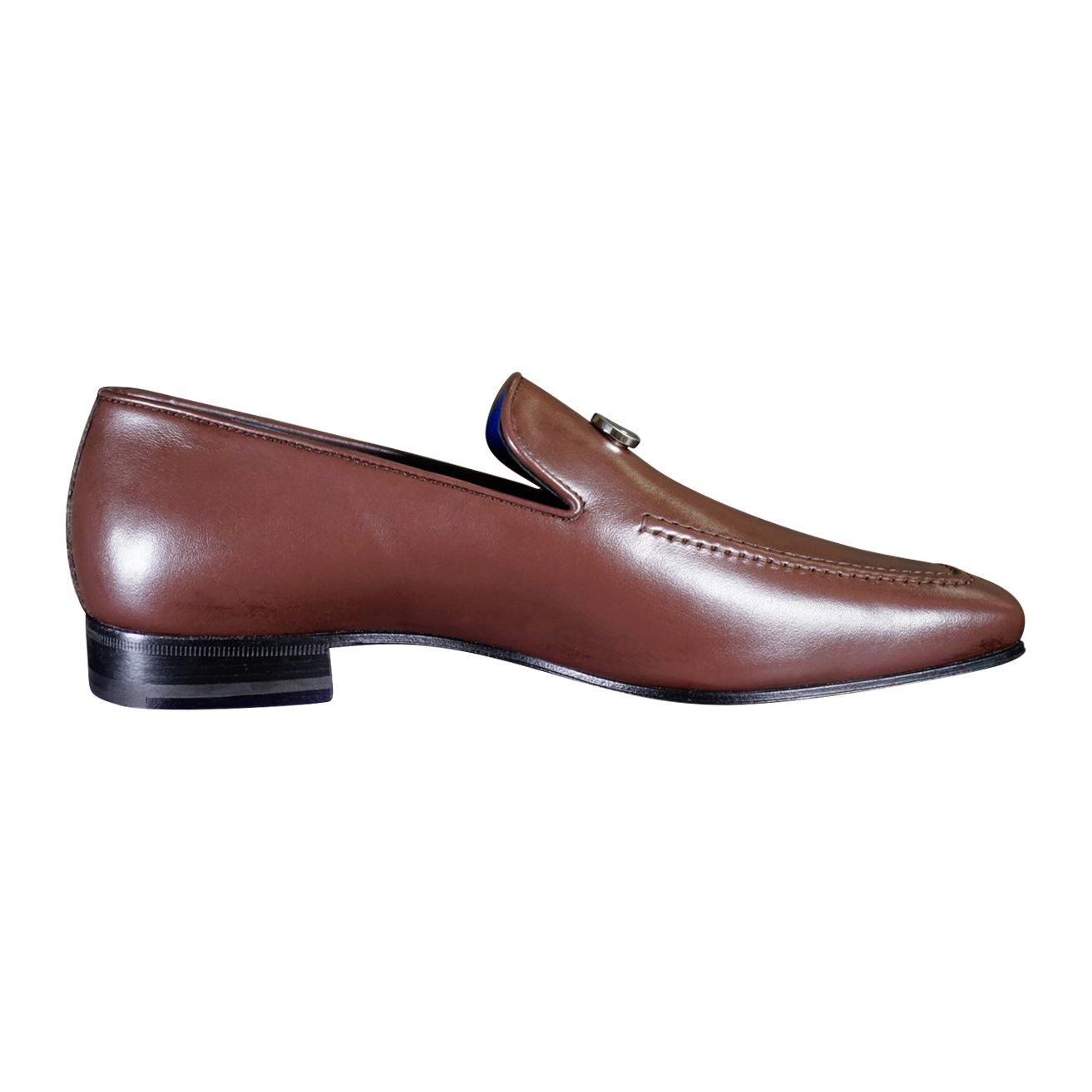Cacao With Silver Hardware Leather Loafers-10