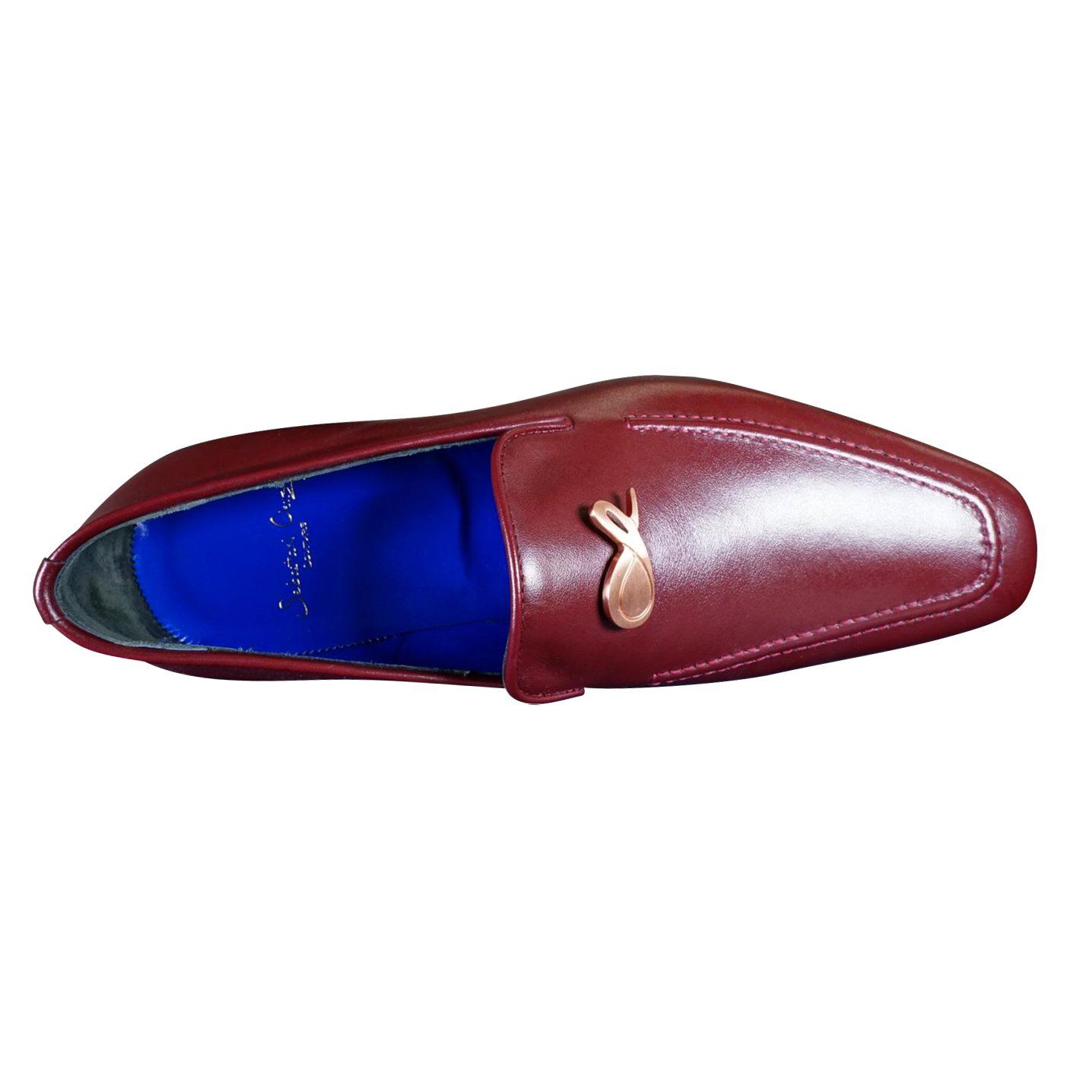 Bordo With Rose Gold Hardware Leather Loafers-6