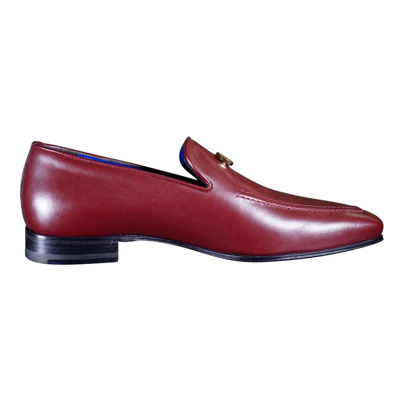 Bordo With Yellow Gold Hardware Leather Loafers-7