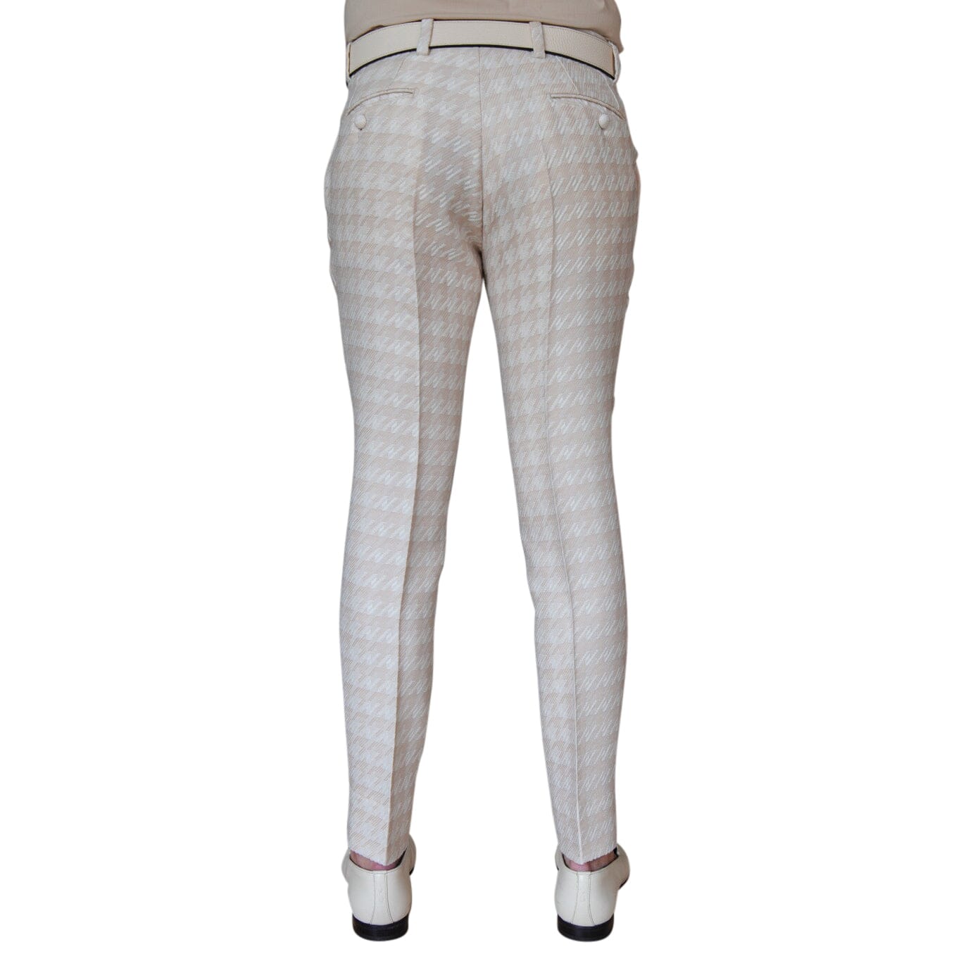 Cashew Crema Houndstooth Trousers-5