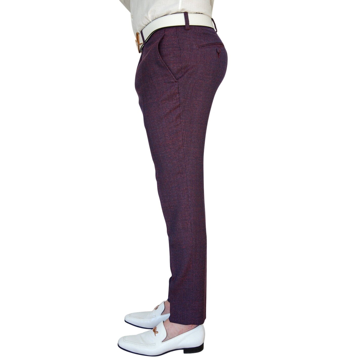 Aubergine Tweed Trousers-3