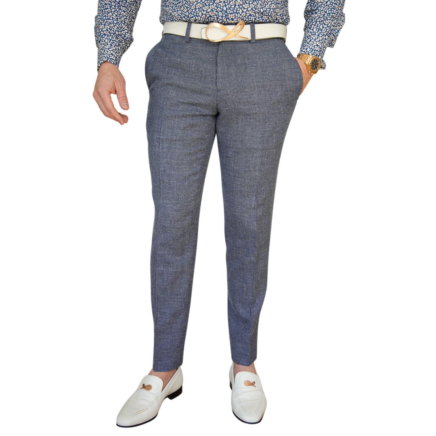 Cobalt Tweed Trousers @ The Vault
