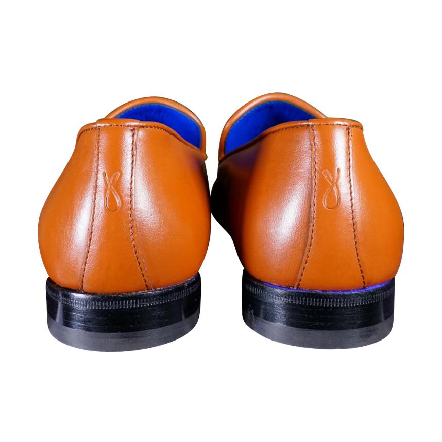 Caramello With Rose Gold Hardware Leather Loafers-8